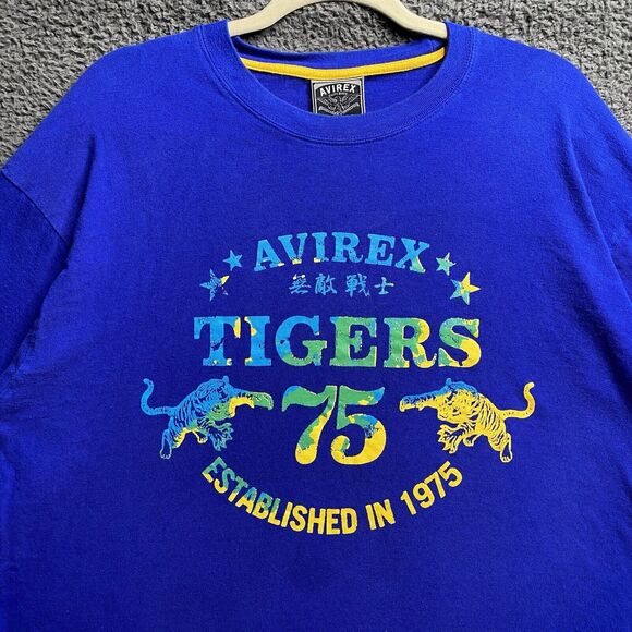 Vintage Y2K Avirex Tigers Brazil Graphic T-Shirt Mens XL Grunge Cyber - Picture 8 of 16